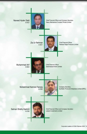 HMC&#039; CFO/ Company Secretary name has been included in 100 Corporate Leaders of ICMA Pakistan Year 2020.